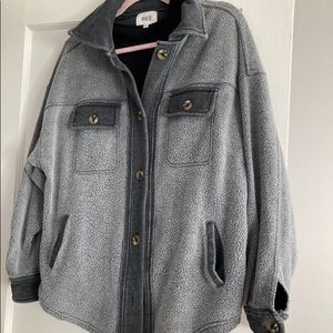 Flannel grey cozy button up